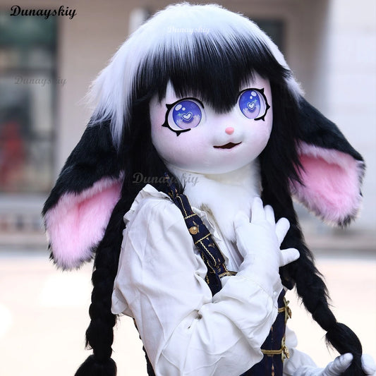 Cute Fursuit Kigurumi Headset Kig Mask Furry Cosplay Costume Rabbit Doll Costume Paws Animal Head Base Furry Costume Accessories