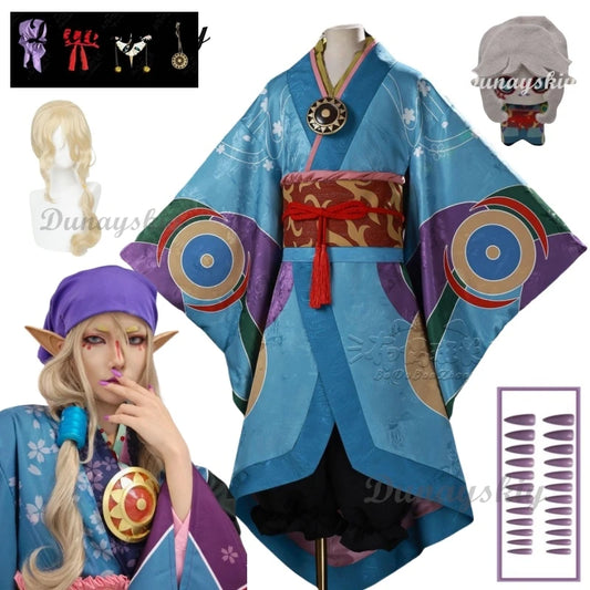 Medicine Seller of Ri Cosplay Anime Mononoke Kusuriuri Manga Cosplay Costume Wig Halloween Japanese Unisex Kimono Clothes