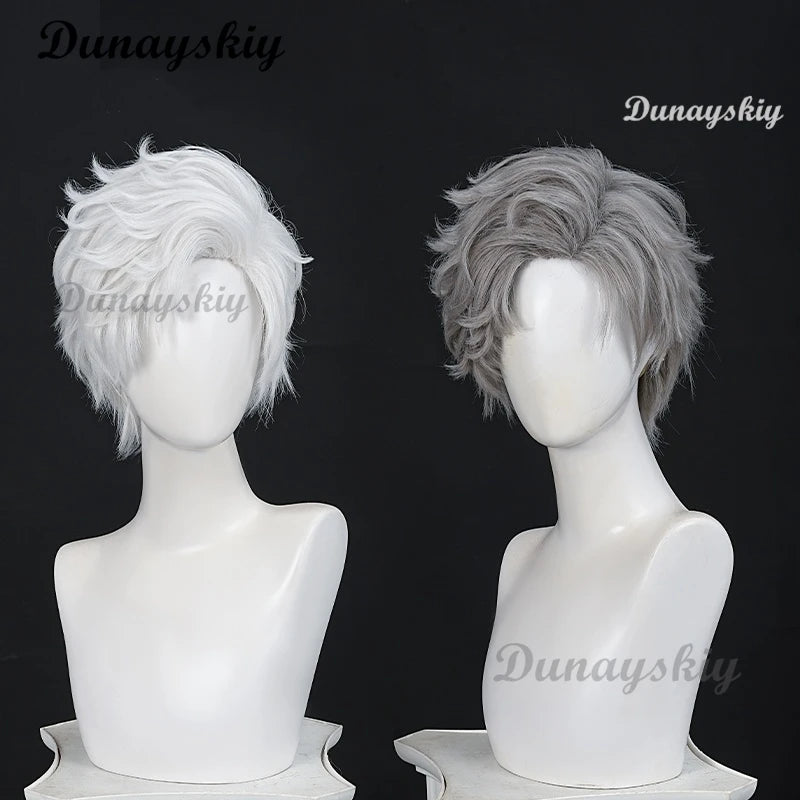 Game Love and Deepspace Sylus Cosplay Wig 2 Styles White Gray Short Hair N109 Zone Halloween Party for Women Men Props