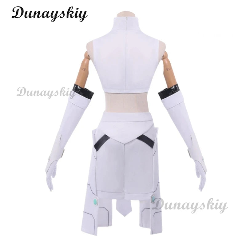 Lucky Cyan Cosplay White Green Uniform Cosplay Anime To Be Hero X Costume Wig Outfit Gloves Halloween Party for Women Carnival