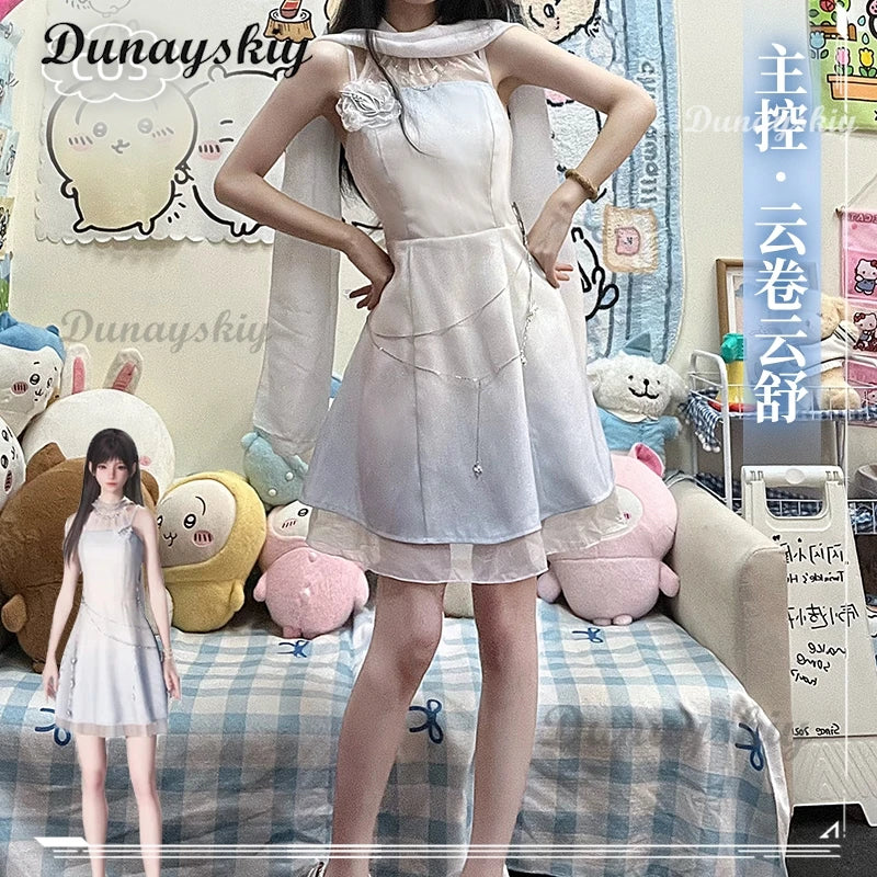 Game Love and Deepspace Cosplay Costume Fashion Role Playing White Cute Dress for Women Comic Con Party Clothes Halloween Suit