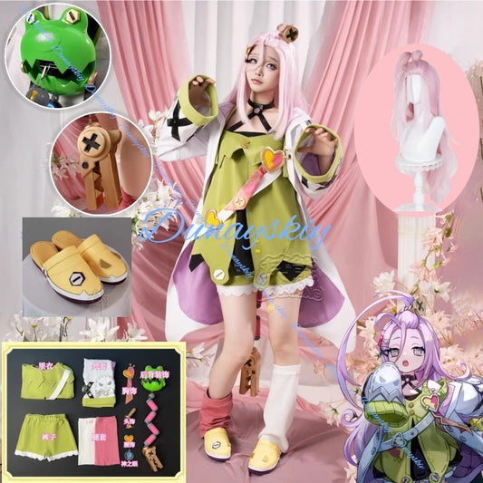 Game Genshin Impact Aino Cosplay Costume Outfit Dress Wig Women Halloween Animation Party Wig Uniform Props