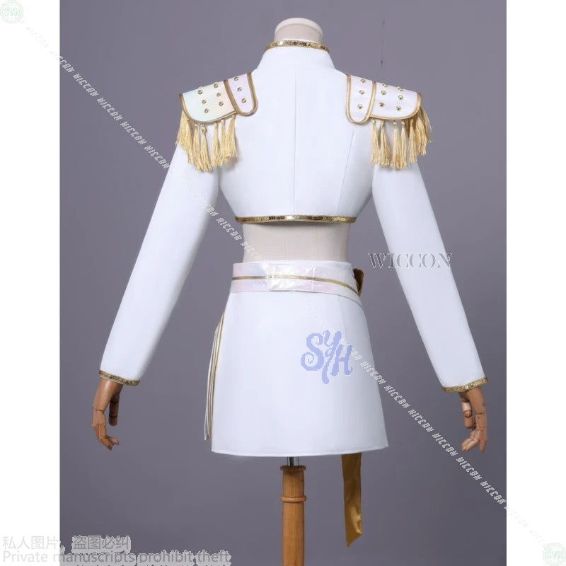 Huntrix WHAT IT SOUNDS LIKE Stage Mira Cosplay Uniform Anime Movie Kpop Demon White Korea Idol Sexy Mini Dress Halloween 코스프레